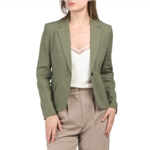 NWT THEORY Shrunken Blazer linen blend size 2